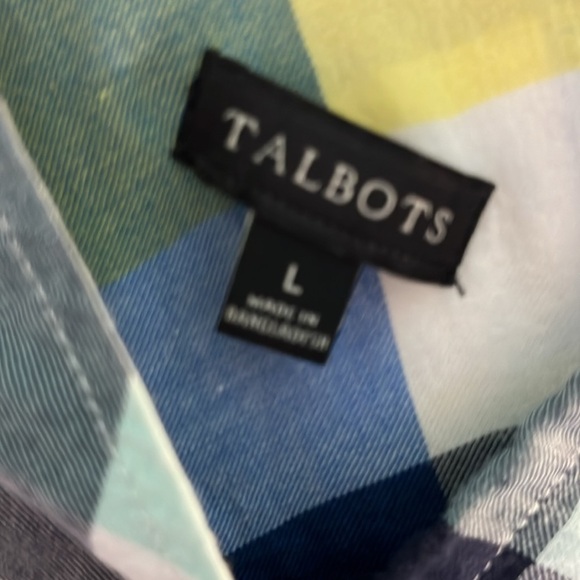Talbots Casual Button Down Shirt Plaid Checked Cotton Size Large - Picture 6 of 8